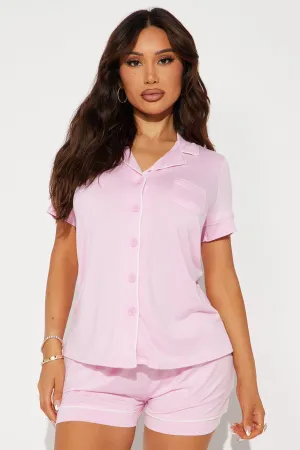 Back To Sleep PJ Short Set - Pink