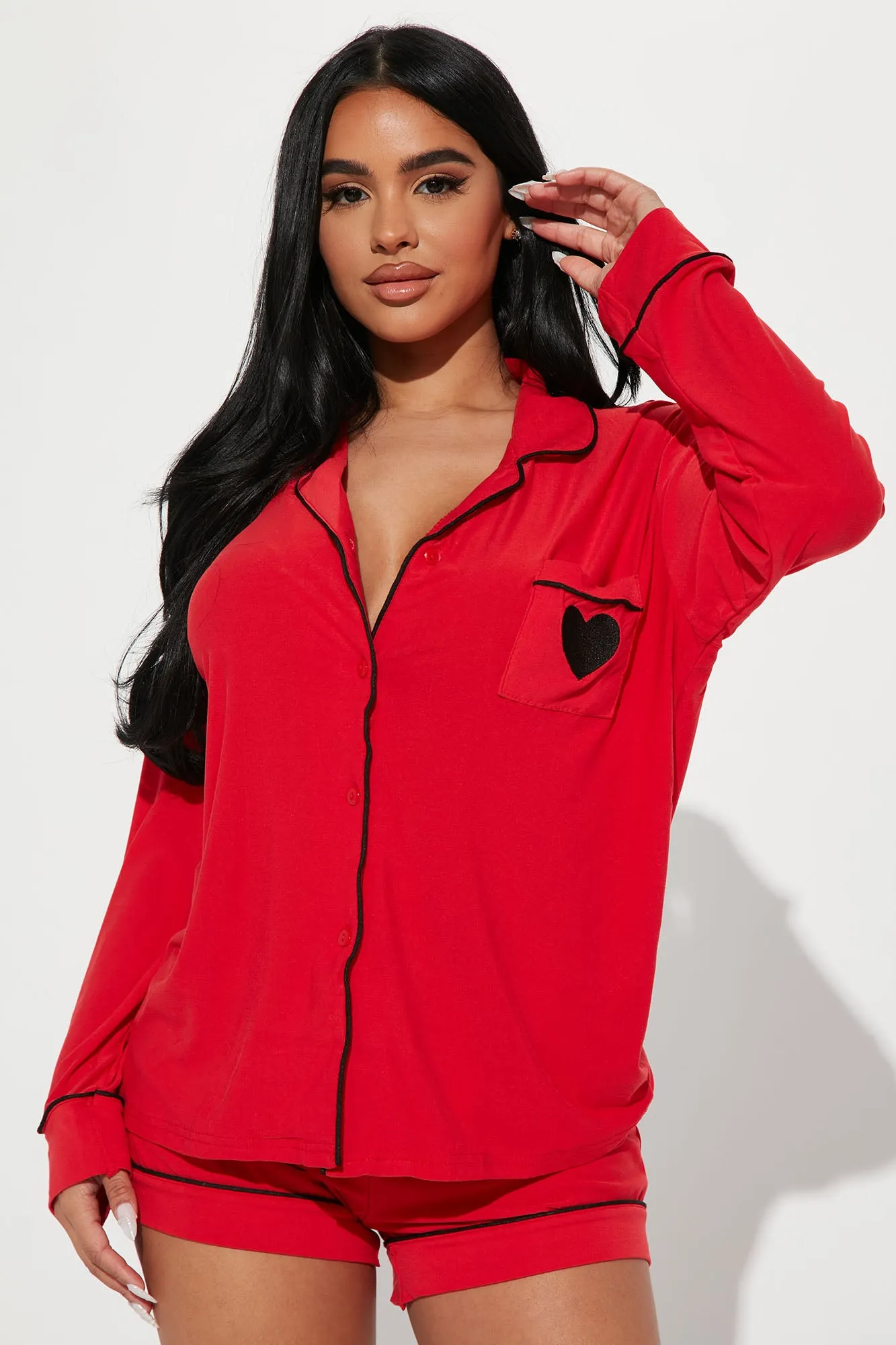 Best Sleep Yet PJ Short Set - Red/Black