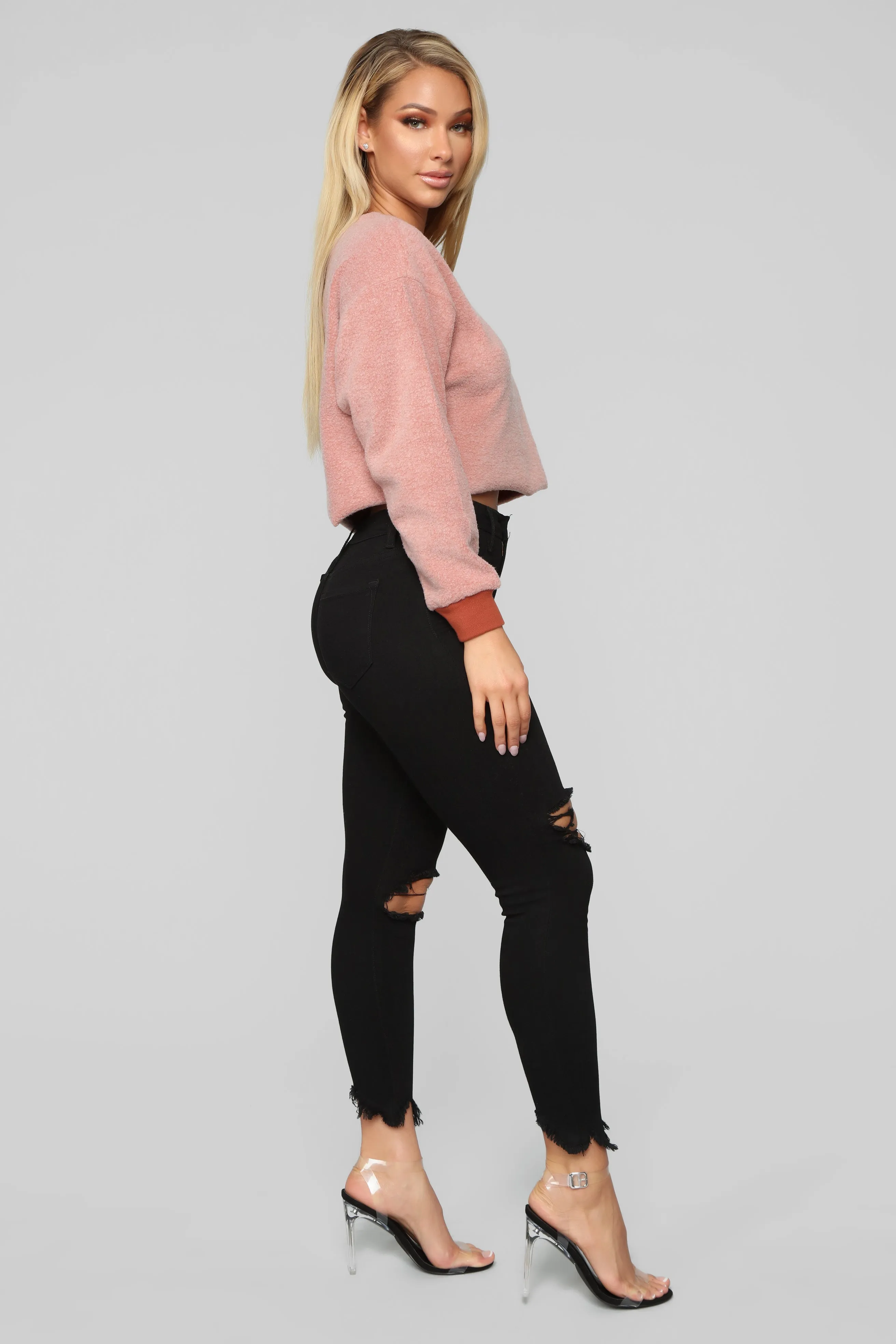Beverly Hills Cropped Sweatshirt - Rust