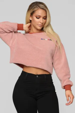 Beverly Hills Cropped Sweatshirt - Rust