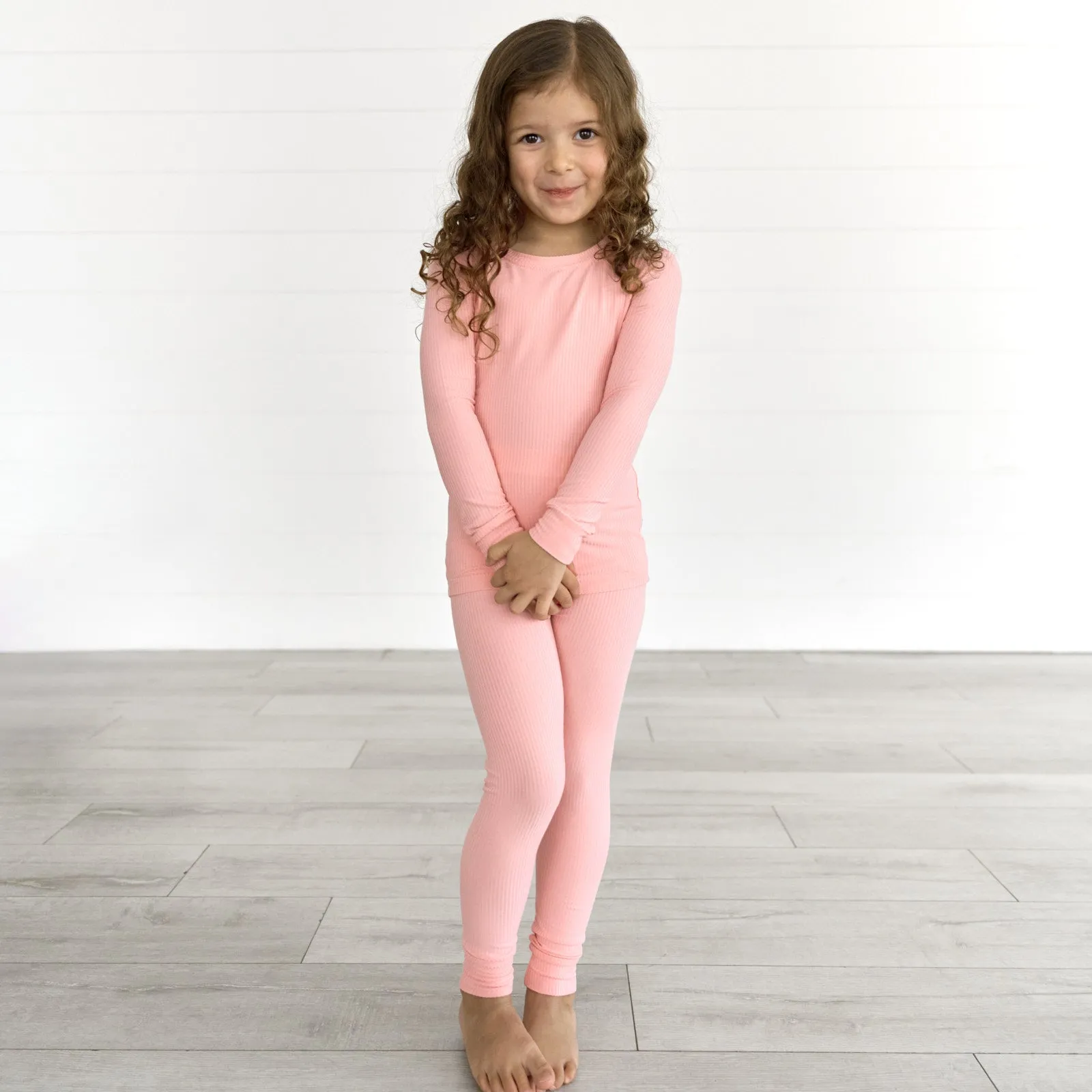 Bubblegum Ribbed Two-Piece Pajama Set