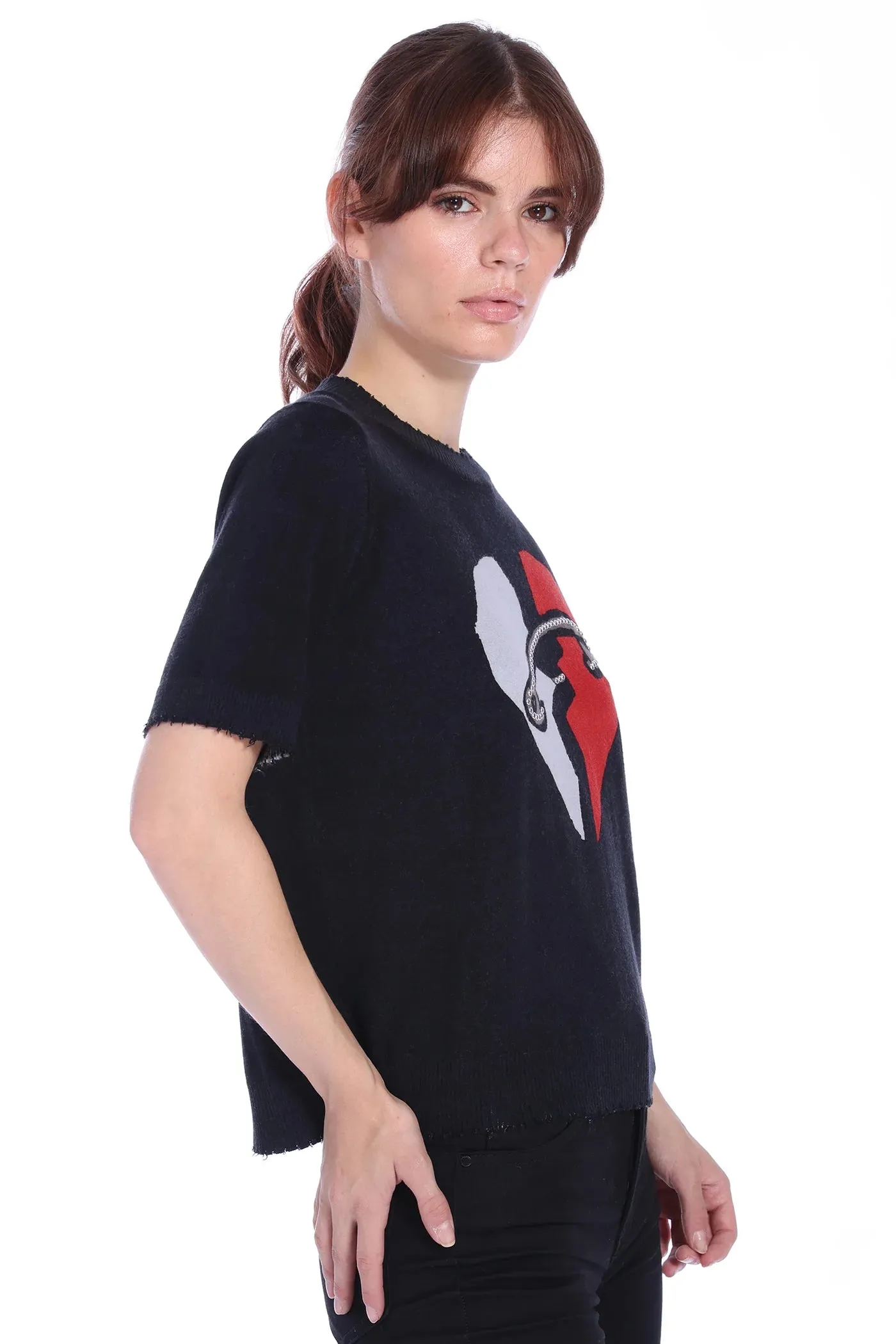 Cotton Cashmere Broken Heart Sweater