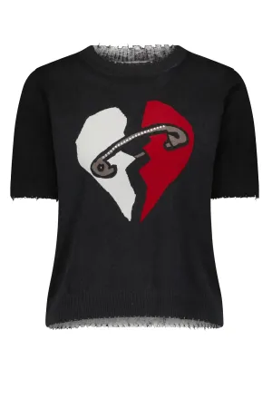 Cotton Cashmere Broken Heart Sweater