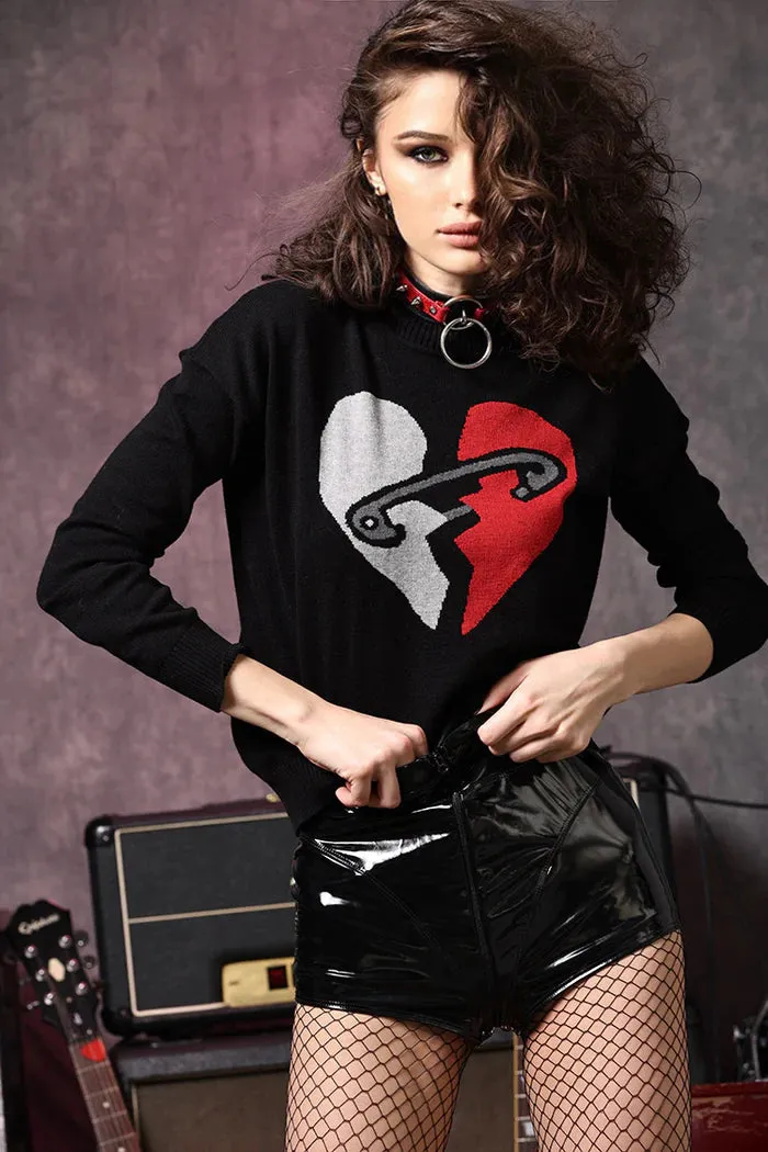Cotton Cashmere Broken Heart Sweater
