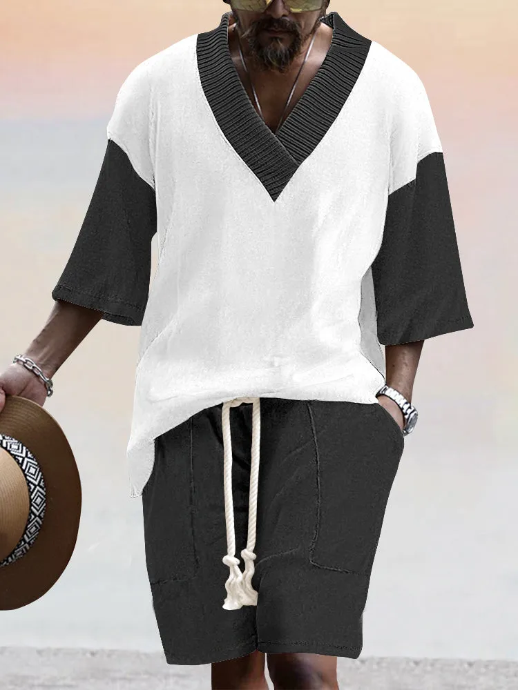 Cozy Splicing Sweatshirt Set