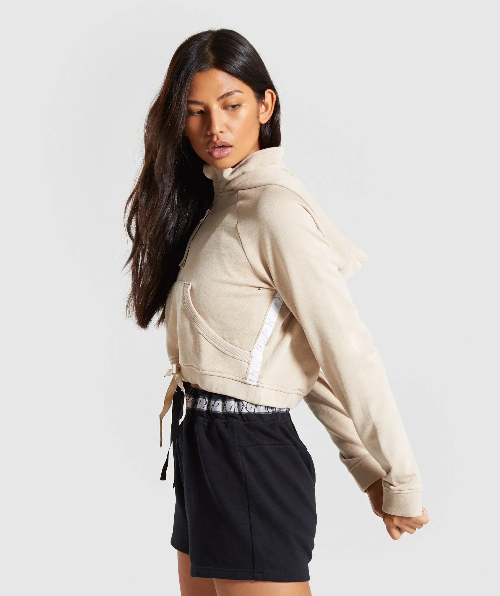 Gymshark 24/7 Quarter Zip Hoodie - Sand