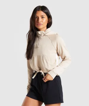 Gymshark 24/7 Quarter Zip Hoodie - Sand