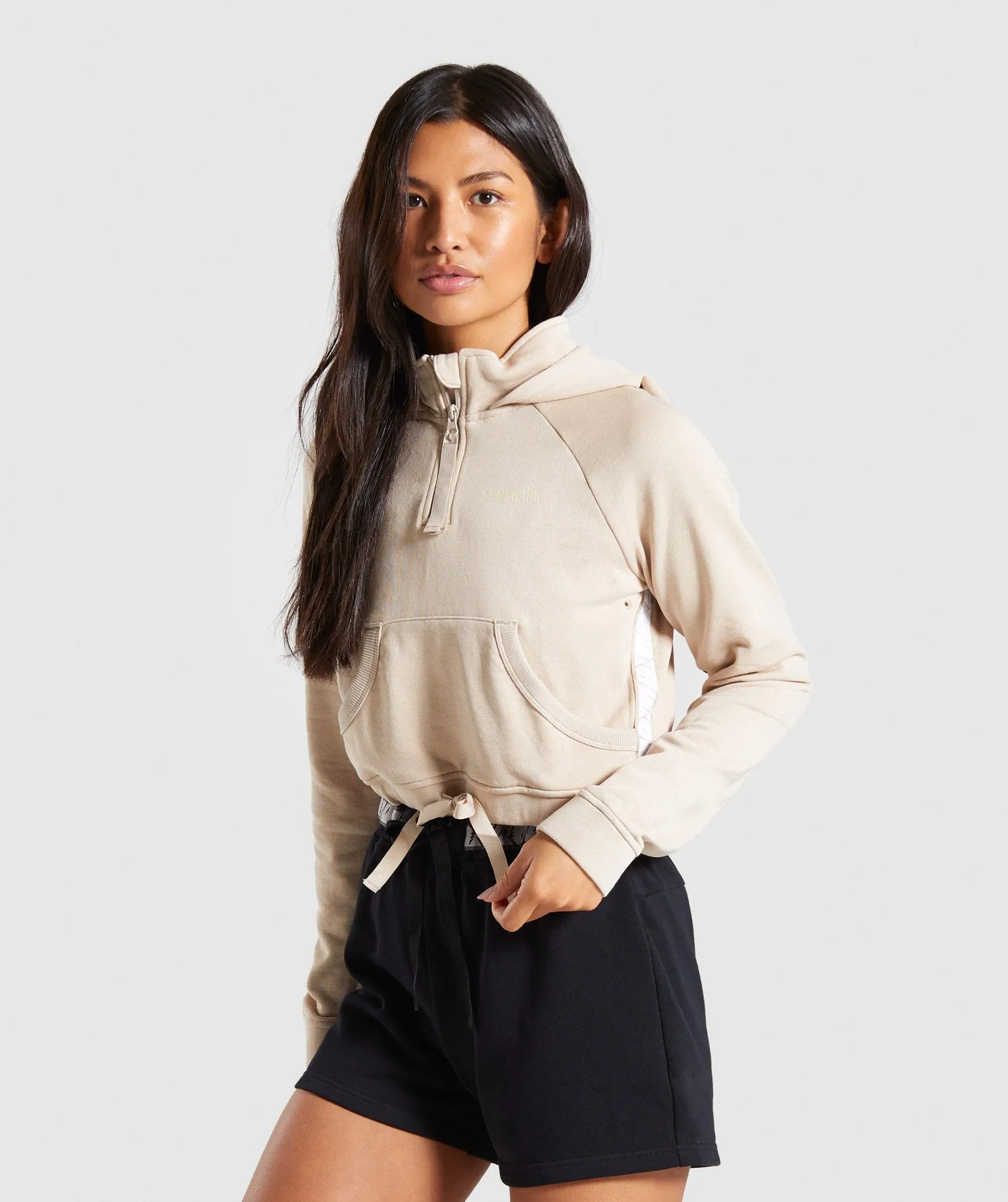 Gymshark 24/7 Quarter Zip Hoodie - Sand