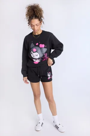 Kuromi Graphic Fleece Shorts