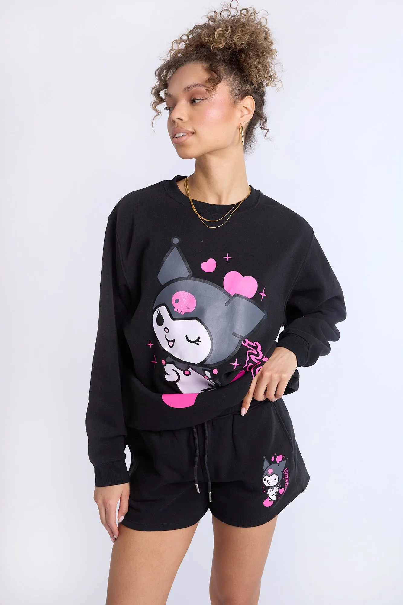 Kuromi Graphic Fleece Shorts