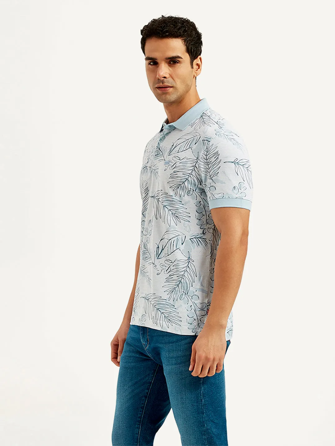 Men's Printed Slim Fit Polo T-Shirt