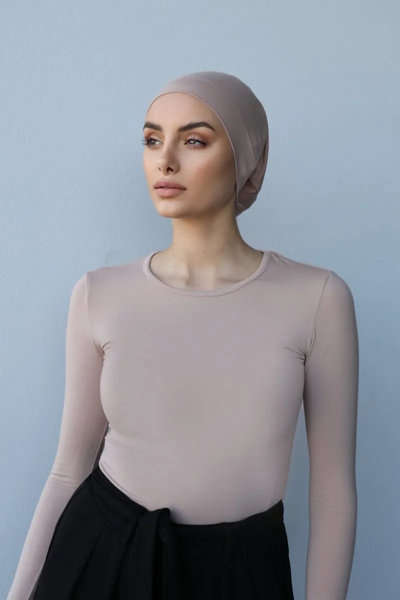 Nude Long Sleeve Cotton Top