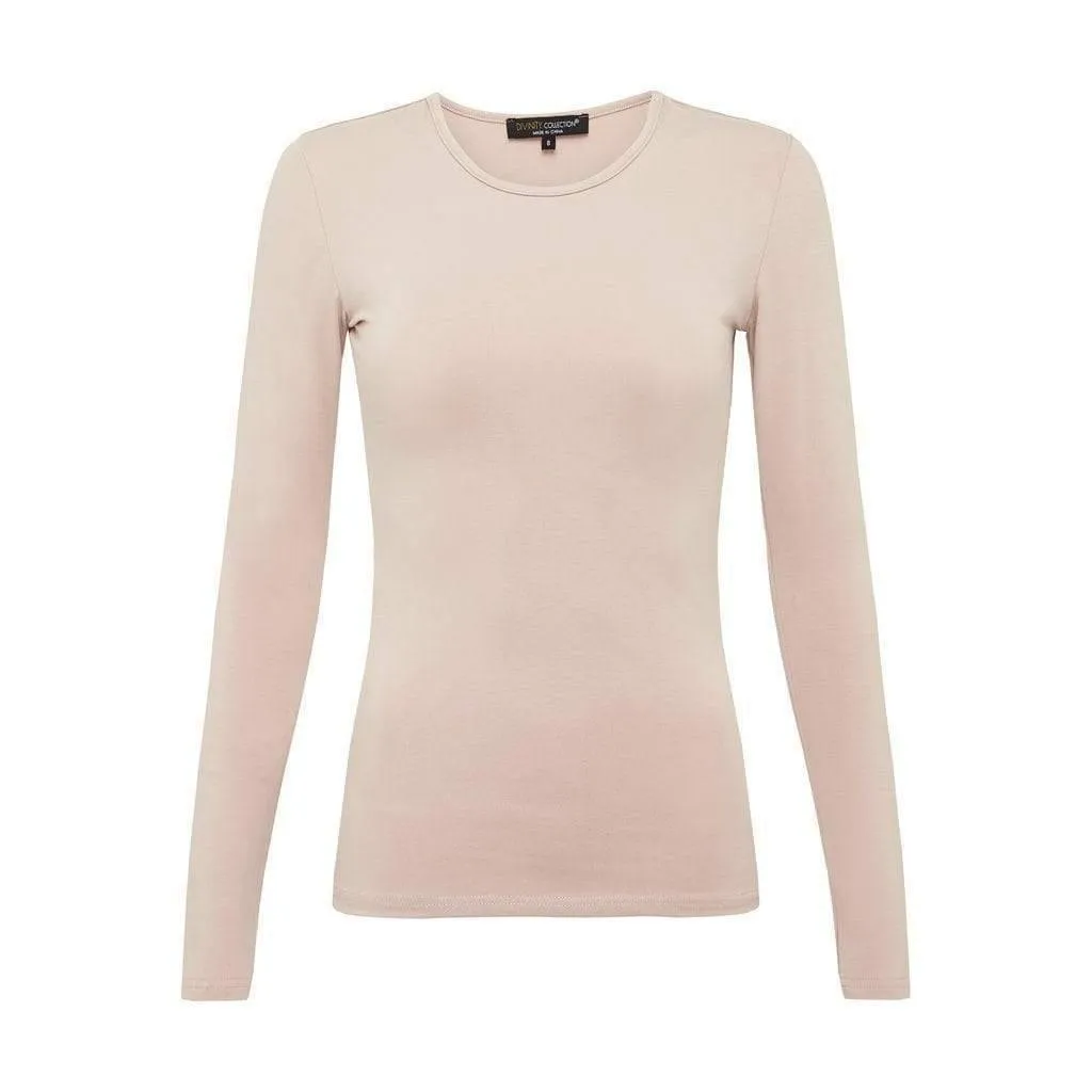 Nude Long Sleeve Cotton Top