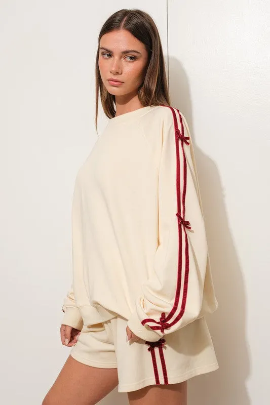 Velvet Bow Sweatshirt