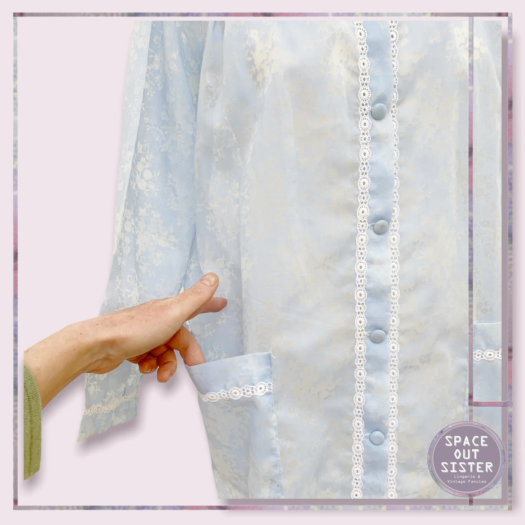 Vintage Cotton Blue Housecoat