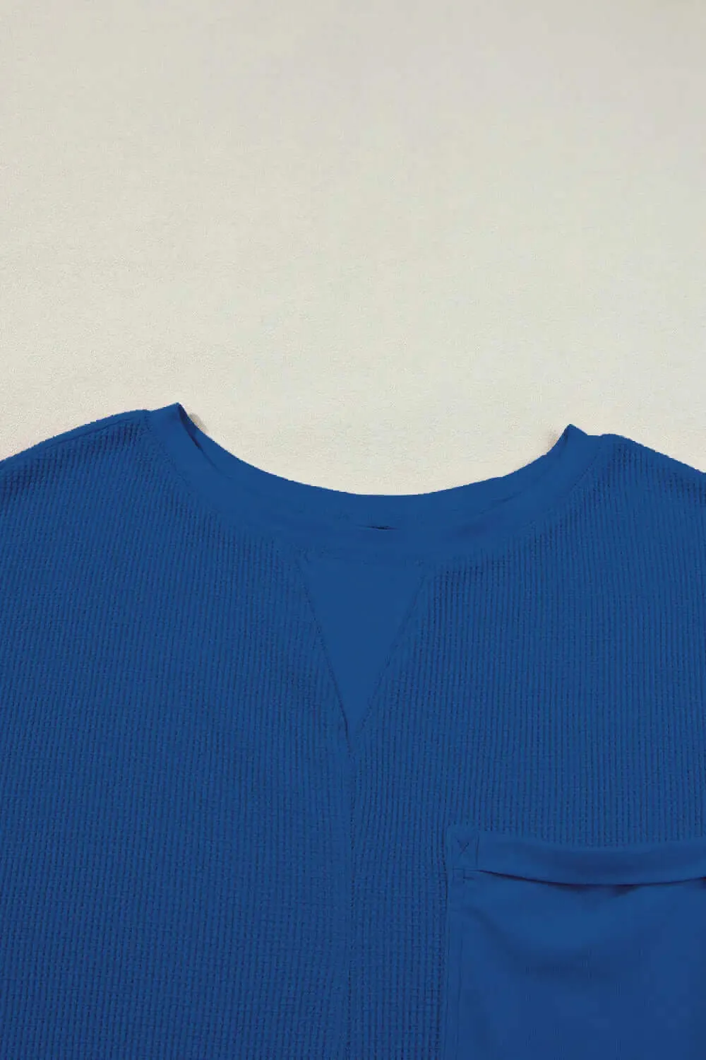 Waffle-Knit Half Sleeve Top and Shorts Casual Outfit