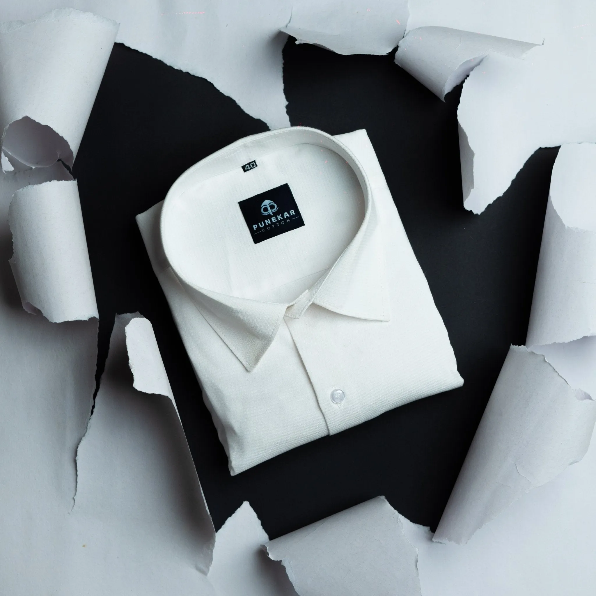 White Color Twitter Lining Blende Cotton Shirts For Men